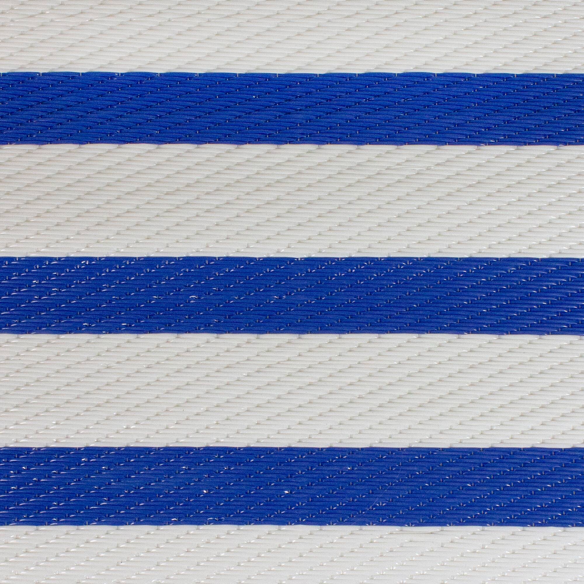 Blue & White Striped Rectangular Outdoor Area Rug, 4ft. x 6ft.